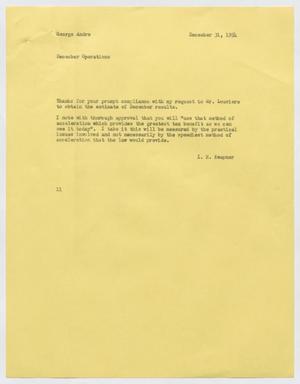 Primary view of object titled '[Letter from Isaac Herbert Kempner to George Andre, December 31, 1954]'.