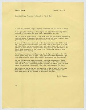 [Letter from Isaac Herbert Kempner to George Andre, April 13, 1954]