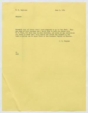 [Letter from Isaac Herbert Kempner to William H. Louviere, June 5, 1954]