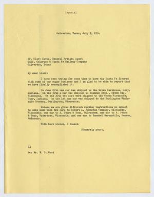 Primary view of object titled '[Letter from Isaac Herbert Kempner to Clark Davis, July 2, 1954]'.