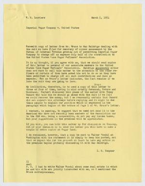 [Letter from Isaac Herbert Kempner to William H. Louviere, March 5, 1954]