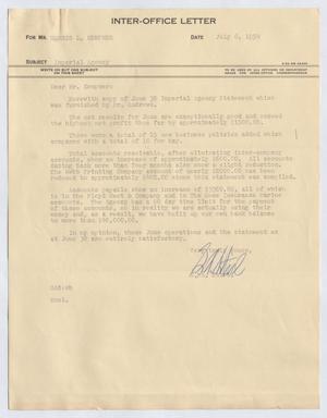 [Inter-Office Letter from Gus A. Stirl to Harris Leon Kempner, July 6, 1954]
