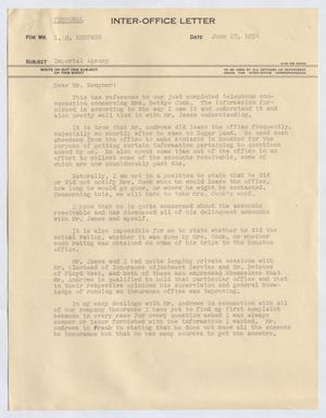 [Inter-Office Letter from Gus A Stirl to Isaac Herbert Kempner, June 23, 1954]