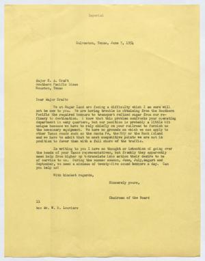[Letter from Isaac Herbert Kempner to Major E. A. Craft, June 7, 1954]