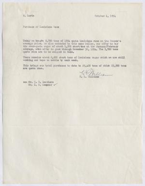 [Letter from H. L. Williams to Herman Lurie, October 1, 1954]