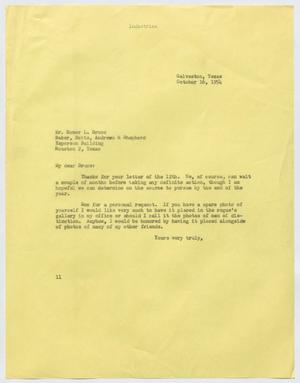 [Letter from I. H. Kempner to Homer L. Bruce, October 16, 1954]