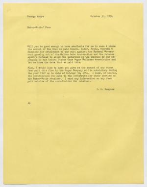 [Letter from Isaac Herbert Kempner to George Andre, October 30, 1954]