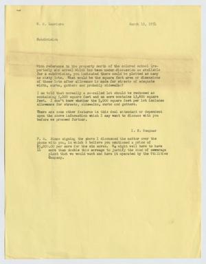 [Letter from Isaac Herbert Kempner to William H. Louviere, March 10, 1954]