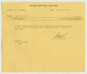 [Letter from W. H. Louviere to I. H. Kempner, April 23, 1954]