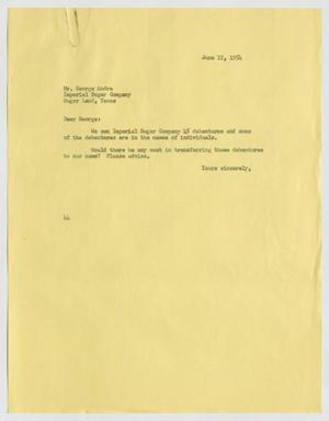[Letter from A. H. Blackshear Jr. to George Andre, June 17, 1954]