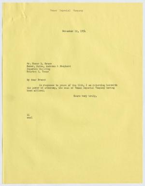 [Letter from I. H. Kempner to Homer L. Bruce, November 12, 1954]