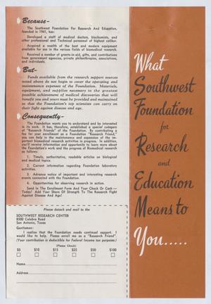 [Advertisement for the Southwest Foundation for Research and Education]