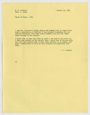 [Letter from I. H. Kempner to W. H. Louviere & Thomas L. James, January 14, 1954]