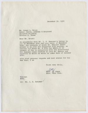 [Letter from Thomas L. James to Homer L. Bruce, December 30, 1954]
