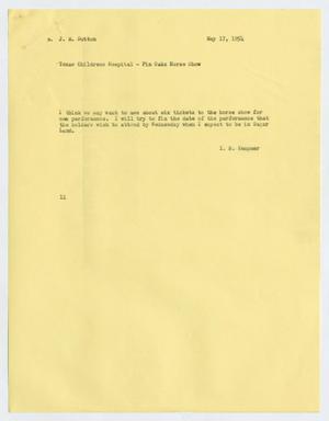 [Letter from I. H. Kempner to J. Margaret Sutton, May 17, 1954]