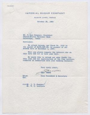 [Letter from George Andre to Robert Lee Kempner, October 25, 1954]