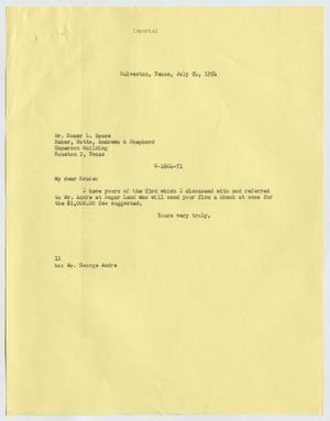 Primary view of object titled '[Letter from I. H. Kempner to Homer L. Bruce, July 24, 1954]'.