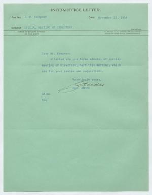 [Inter-Office Letter from George Andre to Isaac Herbert Kempner, November 23th, 1954]