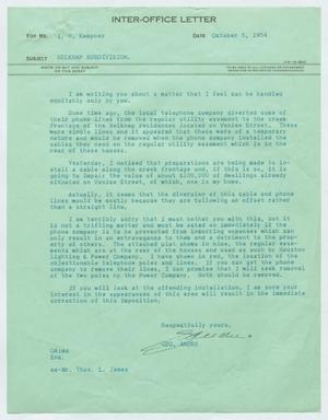 [Letter from George Andre to Isaac Herbert Kempner, October 5, 1954]