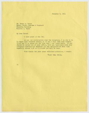 [Letter from I. H. Kempner to Homer L. Bruce, December 8, 1954]