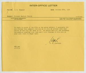 [Letter from William H. Louviere to Isaac Herbert Kempner, October 28, 1954]