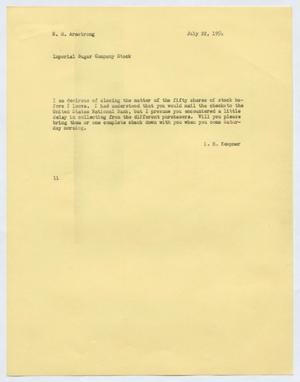 [Letter from Isaac Herbert Kempner to Robert Markle Armstrong, July 22, 1954]