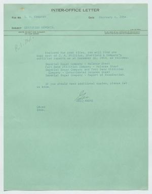 [Letter from George Andre to Isaac Herbert Kempner, February 8, 1954]
