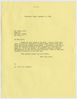 [Letter from I. H. Kempner to Herman Lurie, September 30, 1954]