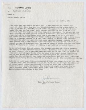 [Letter from Herman Lurie to Imperial Sugar Company, July 2, 1954]