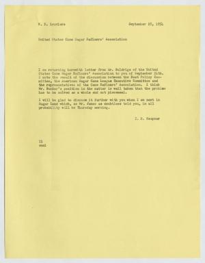 [Letter from Isaac Herbert Kempner to William H. Louviere, September 28, 1954]