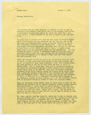 Primary view of object titled '[Letter from Isaac Herbert Kempner to George Andre, October 7, 1954]'.