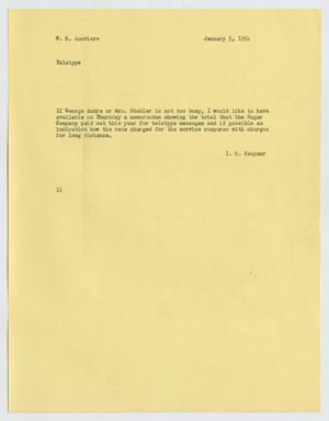 [Letter from I. H. Kempner to W. H. Louviere, January 5, 1954]
