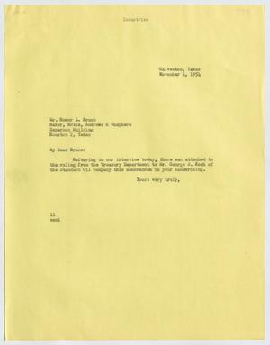 [Letter from Isaac Herbert Kempner to Homer L. Bruce, November 4, 1954]