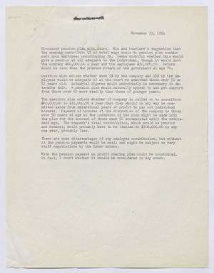 [Imperial Sugar Company Memorandum, November 23, 1954]
