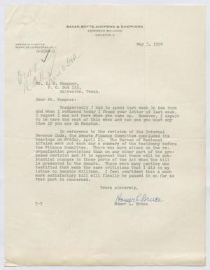 [Letter from Homer L. Bruce to I. H. Kempner, May 3, 1954]