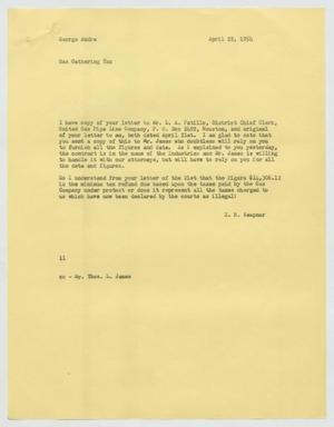 Primary view of object titled '[Letter from Isaac Herbert Kempner to George Andre, April 22, 1954]'.