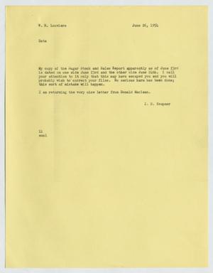 [Letter from Isaac Herbert Kempner to William H. Louviere, June 26, 1954]