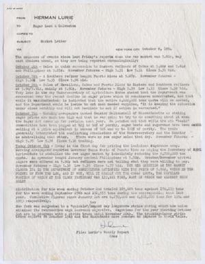 Primary view of object titled '[Herman Lurie's Weekly Report, October 8, 1954]'.