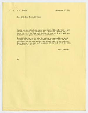 [Letter from Isaac Herbert Kempner to J. Margaret Sutton, September 8, 1954]
