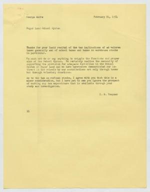 [Letter from Isaac Herbert Kempner to George Andre, February 24, 1954]