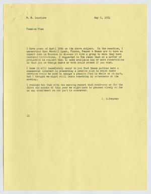 [Letter from I. H. Kempner to W. H. Louviere, May 8, 1954]