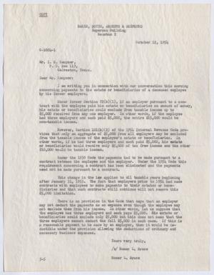 [Letter from Homer L. Bruce to I. H. Kempner, October 12, 1954]