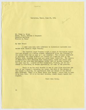 [Letter from I. H. Kempner to Homer L. Bruce, June 28, 1954]