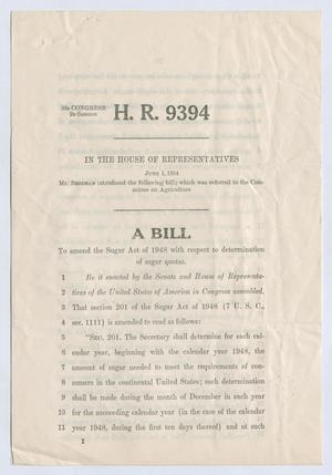Primary view of object titled '[Bill H. R. 9394, June 1, 1954]'.
