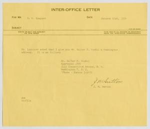 [Letter from J. Margaret Sutton to Daniel Webster Kempner, January 21, 1954]