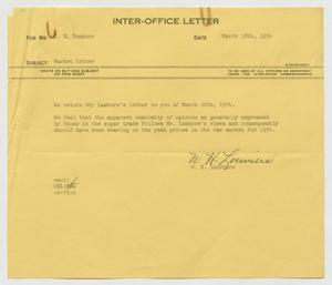 [Letter from W. H. Louviere to I. H. Kempner, March 18, 1954]