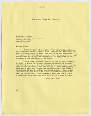 [Letter from I. H. Kempner to Homer L. Bruce, April 24, 1954]