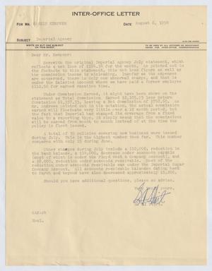[Inter-Office Letter from Gus A. Stirl to Harris Leon Kempner, August 6, 1954]