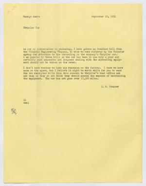 [Letter from Isaac Herbert Kempner to George Andre, September 10, 1954]
