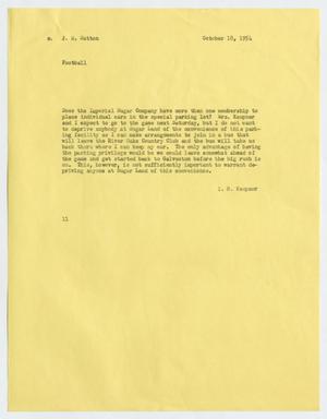 [Letter from Isaac Herbert Kempner to J. Margaret Sutton, October 18, 1954]